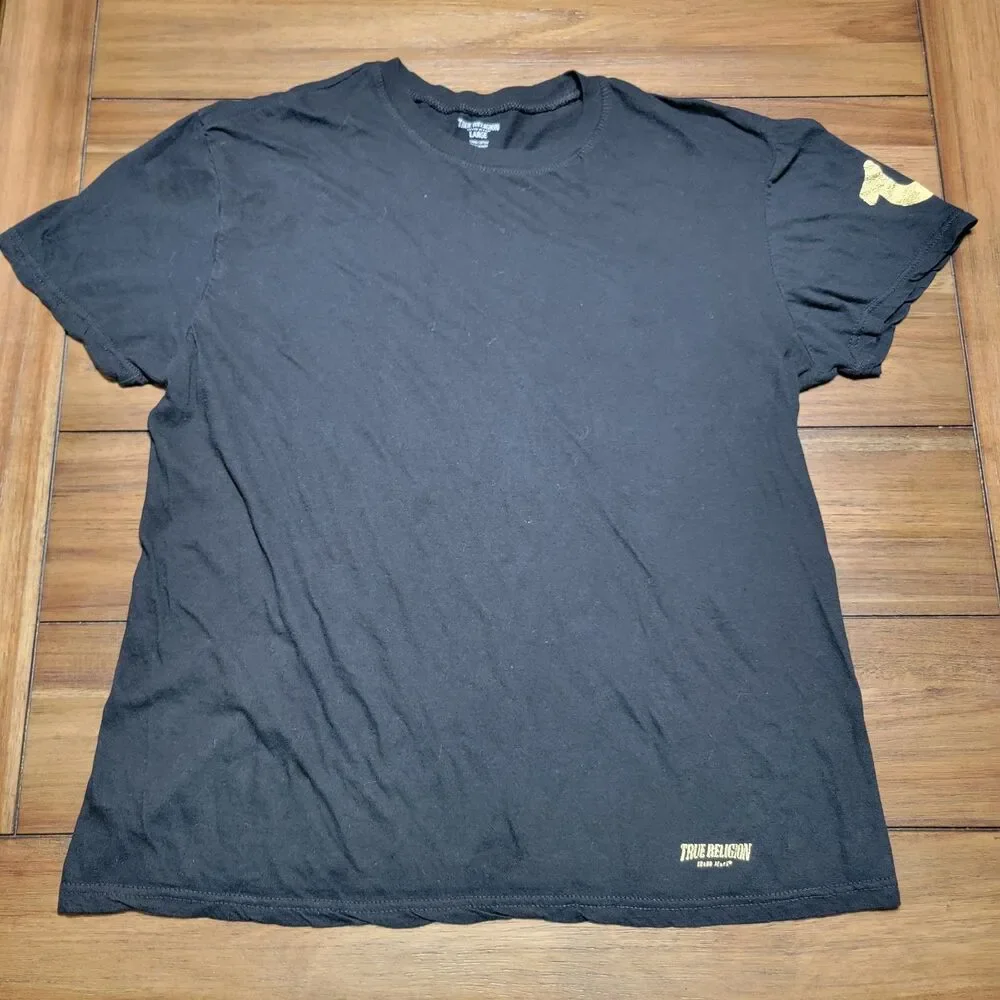 True Religion Arm Logo SS Black Unisex Tee - Size Large